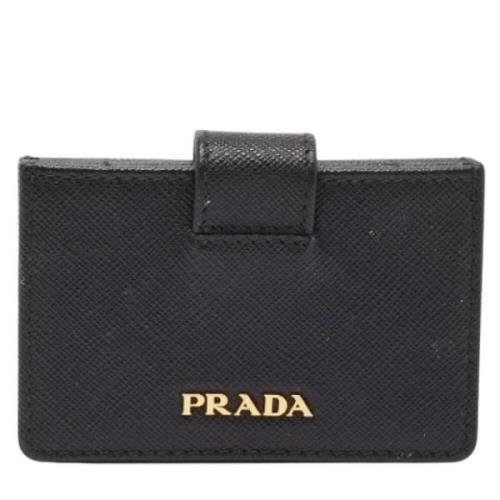 Pre-owned Leather wallets Prada Vintage , Black , Dames