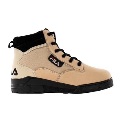 Heren Leren Laarzen Winterstijl Fila , Beige , Heren