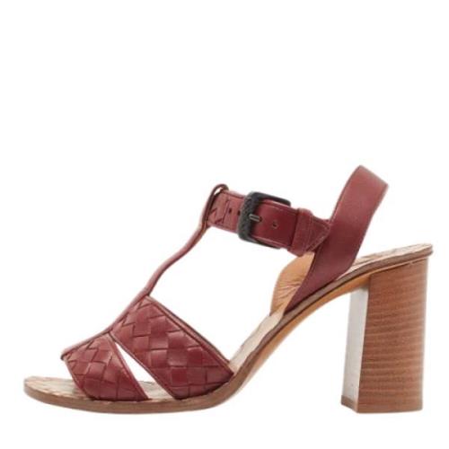 Pre-owned Leather sandals Bottega Veneta Vintage , Red , Dames