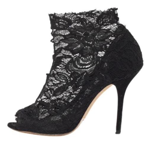 Pre-owned Lace boots Dolce & Gabbana Pre-owned , Black , Dames