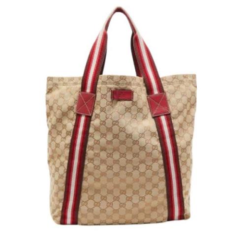 Pre-owned Canvas totes Gucci Vintage , Beige , Dames