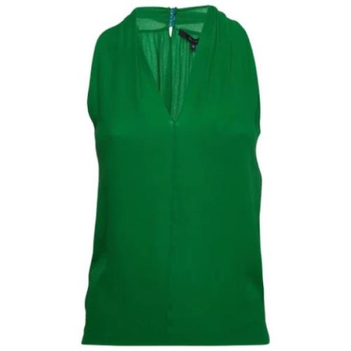 Pre-owned Silk tops Gucci Vintage , Green , Dames