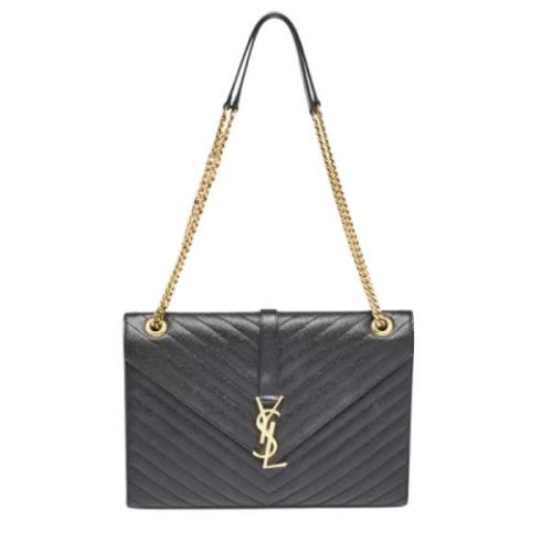 Pre-owned Leather shoulder-bags Yves Saint Laurent Vintage , Black , D...