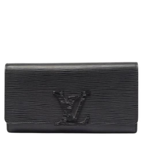 Pre-owned Leather wallets Louis Vuitton Vintage , Black , Dames