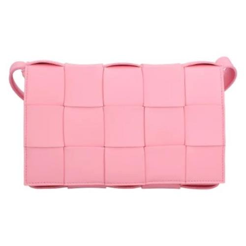 Leather crossbody-bags Bottega Veneta , Pink , Dames