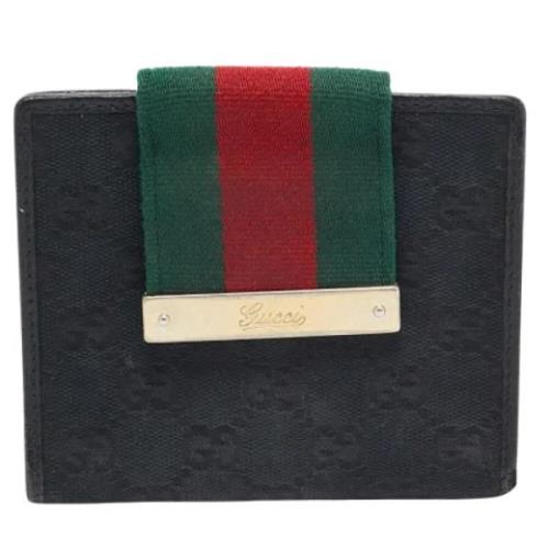 Pre-owned Canvas wallets Gucci Vintage , Black , Dames