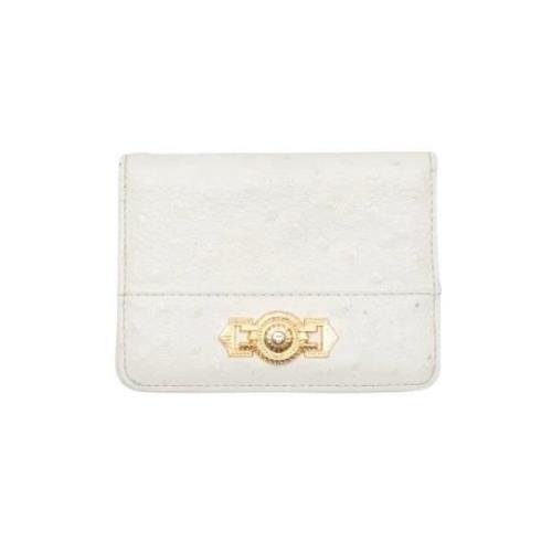 Pre-owned Leather wallets Versace Pre-owned , White , Dames