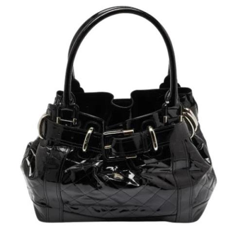 Pre-owned Leather totes Burberry Vintage , Black , Dames