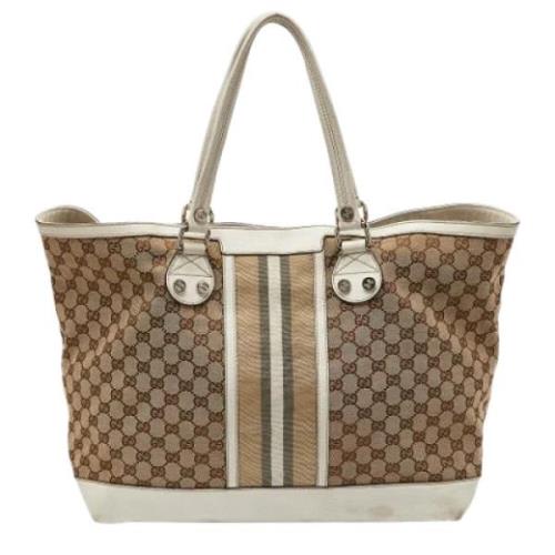 Pre-owned Canvas totes Gucci Vintage , Beige , Dames