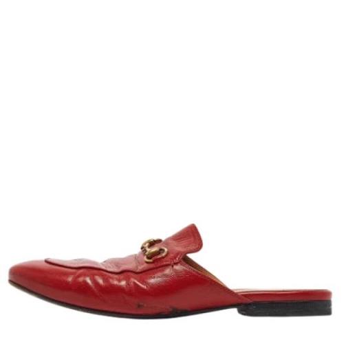 Pre-owned Leather flats Gucci Vintage , Red , Dames