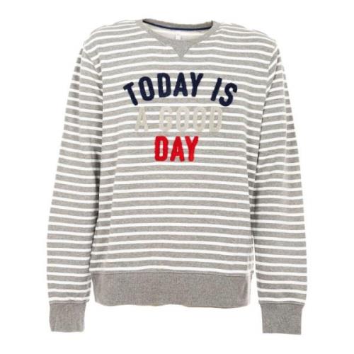 Heren Gestreepte Sweatshirt Outlet Prijs Sun68 , Gray , Heren