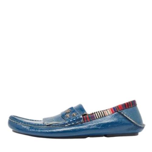 Pre-owned Leather flats Gucci Vintage , Blue , Heren