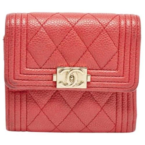 Pre-owned Leather wallets Chanel Vintage , Red , Dames