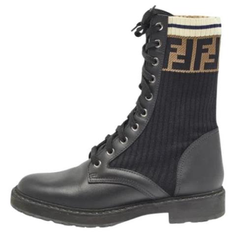 Pre-owned Fabric boots Fendi Vintage , Black , Dames