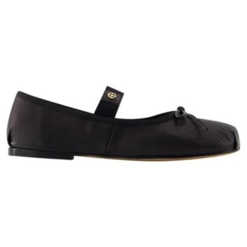 Leather flats Anine Bing , Black , Dames