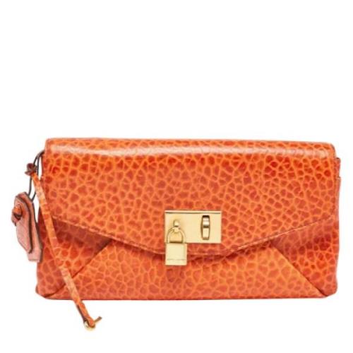 Pre-owned Leather clutches Marc Jacobs Pre-owned , Orange , Dames