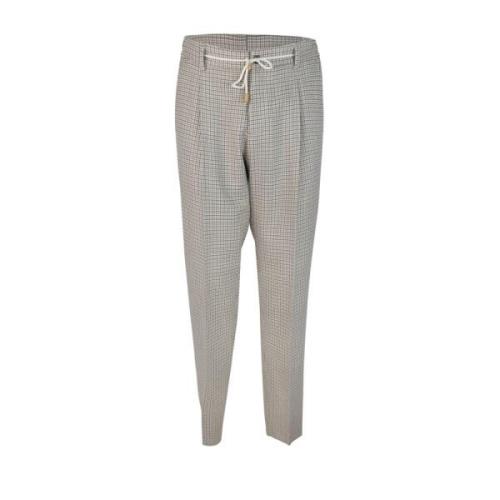 Chino Broek met Elastische Taille Lubiam , Gray , Heren