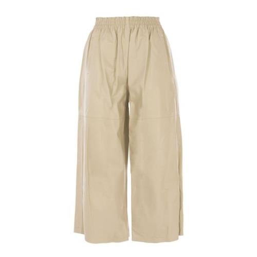 Elegante wijde pijp broek beige outlet Pinko , Beige , Dames