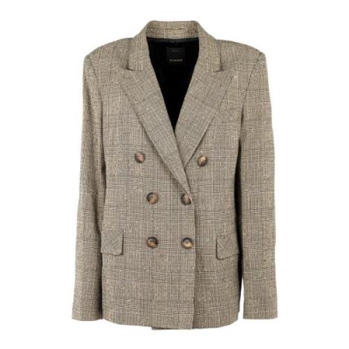 Elegante Casual Stijl Dames Blazer Jas Pinko , Brown , Dames