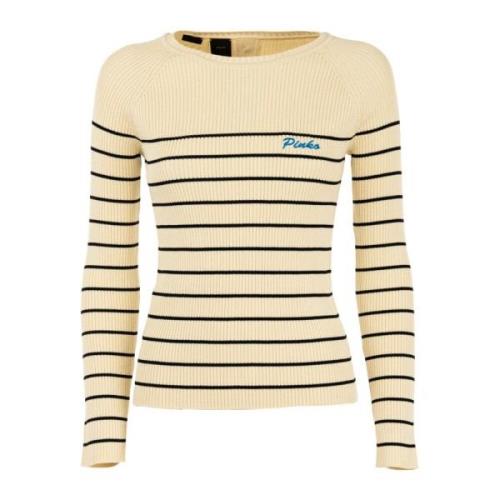 Dames Ronde Hals Trui Pinko , Beige , Dames