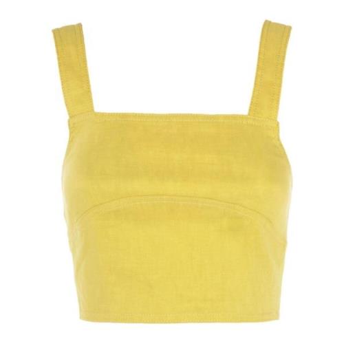 Crème Pudding Gele Zomer Top Pinko , Yellow , Dames