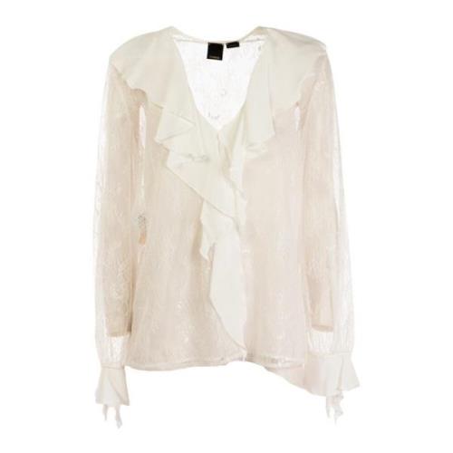 Elegante Witte Blouse met Lange Mouwen Pinko , White , Dames