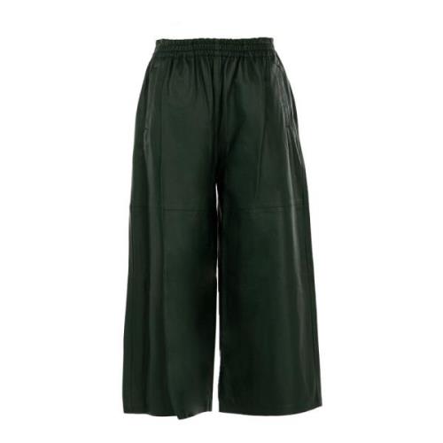 Elegante Wijde Pijp Broek Groen Outlet Pinko , Green , Dames