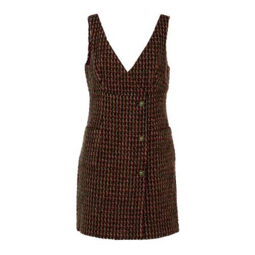 Korte jurk multicolor tweed winter Pinko , Brown , Dames