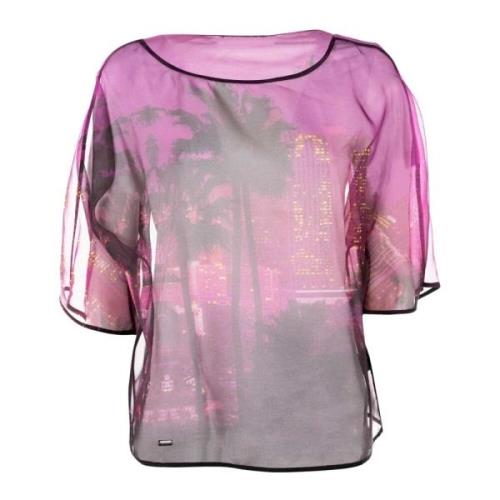 Paarse zonsondergang blouse voor vrouwen Patrizia Pepe , Purple , Dame...