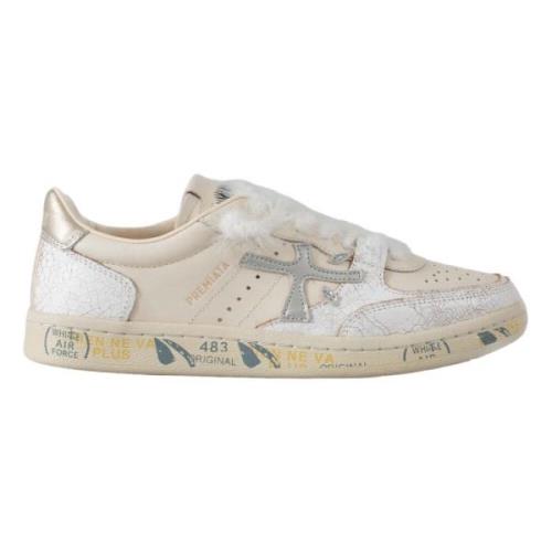 Sneakers van verouderd leer Istrice stijl Premiata , Beige , Dames