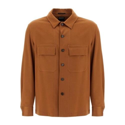 Cashmere Oasis Overshirt Ermenegildo Zegna , Brown , Heren