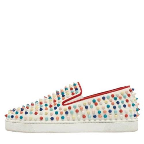 Pre-owned Leather sneakers Christian Louboutin Pre-owned , Multicolor ...