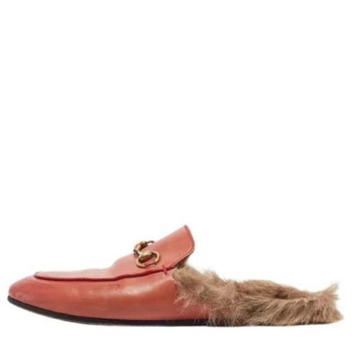 Pre-owned Leather flats Gucci Vintage , Pink , Dames