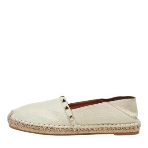 Pre-owned Leather flats Valentino Vintage , White , Dames