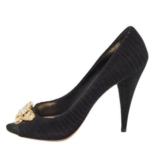 Pre-owned Suede heels Miu Miu Pre-owned , Black , Dames