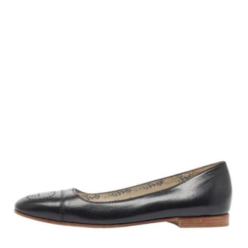 Pre-owned Leather flats Gucci Vintage , Black , Dames