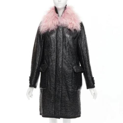 Pre-owned Fur outerwear Moncler Pre-owned , Black , Dames