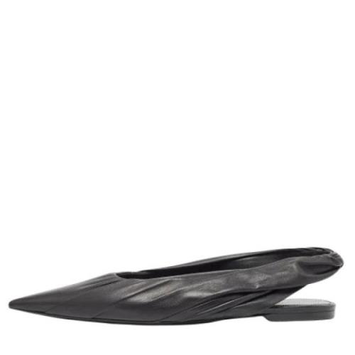 Pre-owned Leather flats Balenciaga Vintage , Black , Dames