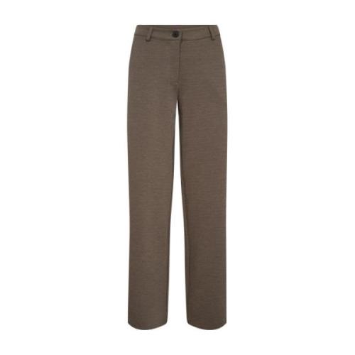 Elegante Wijde Pijp Broek Freequent , Brown , Dames