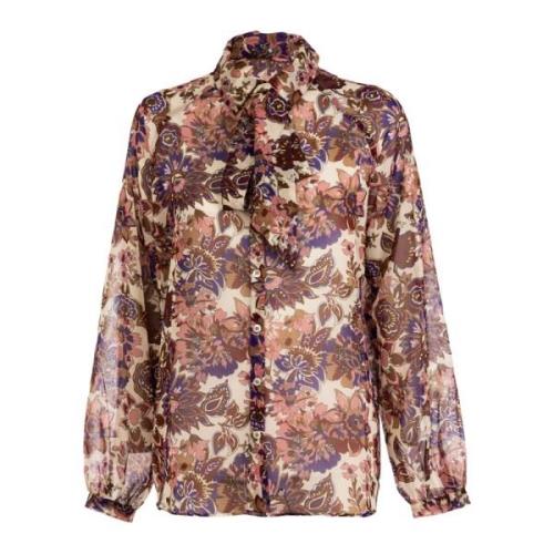 Winter Fleur Multicolor Lange Mouw Shirt Liu Jo , Multicolor , Dames