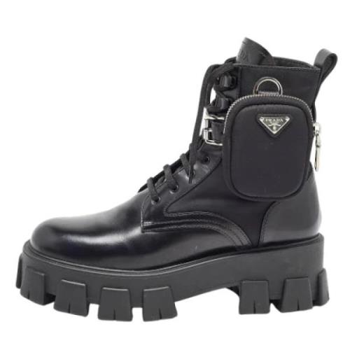 Pre-owned Leather boots Prada Vintage , Black , Heren