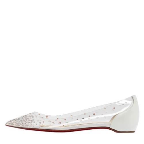 Pre-owned Leather flats Christian Louboutin Pre-owned , White , Dames