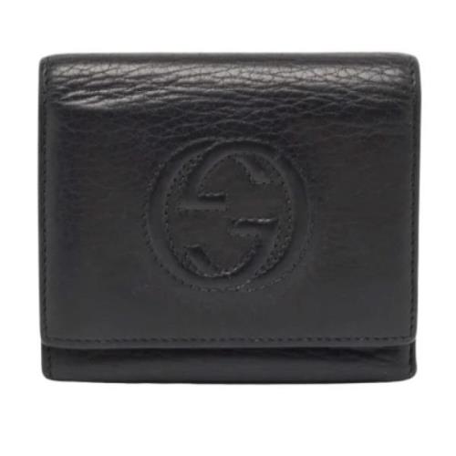 Pre-owned Leather wallets Gucci Vintage , Black , Dames