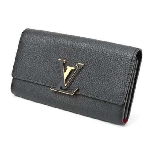 Pre-owned Leather wallets Louis Vuitton Vintage , Black , Dames