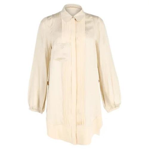 Pre-owned Silk tops Balenciaga Vintage , Beige , Dames