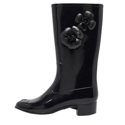 Pre-owned Rubber boots Chanel Vintage , Black , Dames