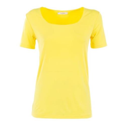 Dames T-shirt Lang/Kort/Mouwloos Stijlvol Fracomina , Yellow , Dames