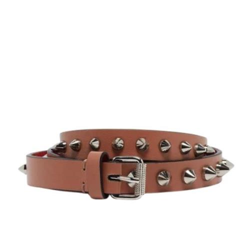 Pre-owned Leather belts Christian Louboutin Pre-owned , Brown , Dames