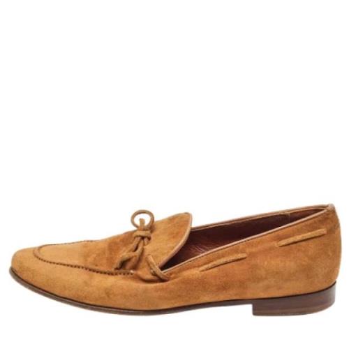 Pre-owned Suede flats Sergio Rossi Pre-owned , Brown , Dames