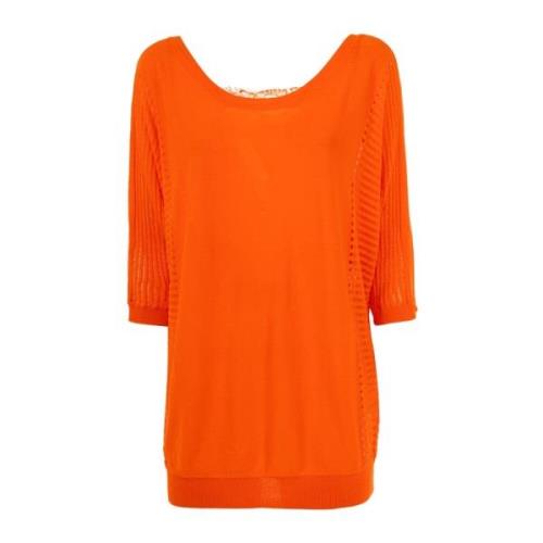 Rode Batwing Gebreide Trui Fracomina , Orange , Dames